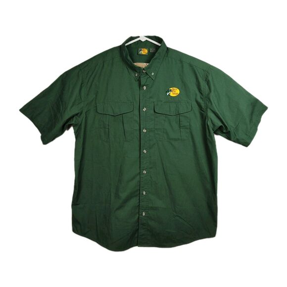 Bass Pro Shop Other - Bass Pro Shops Button-Up Shirt Men's XLT Green Embroidered Logo Short Slvs